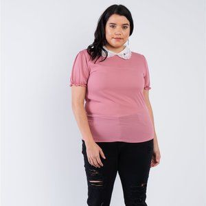 🎀Chiffon Embellished Peter Pan Collar Top🎀